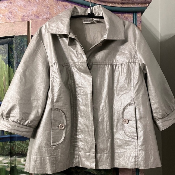 Silver 3/4 Sleeve Jacket - Picture 1 of 9